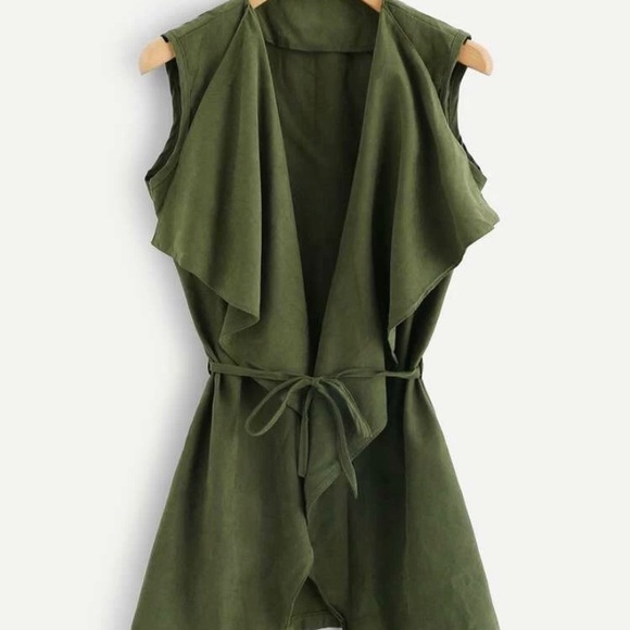 Jackets & Blazers - New Green Belted Vest